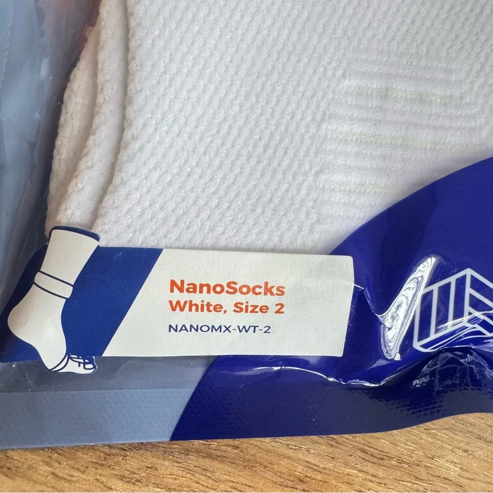 NANOSOCKS Size 2 Medium White Compression Socks Open Toe Unisex‎ Support NEW